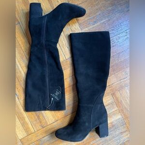 Knee high suede boots